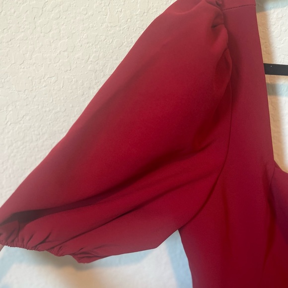 Lulu’s Wine Red Puff Sleeve Dress - Picture 7 of 7